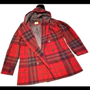 Quiksilver Red and Black Checkered Jacket